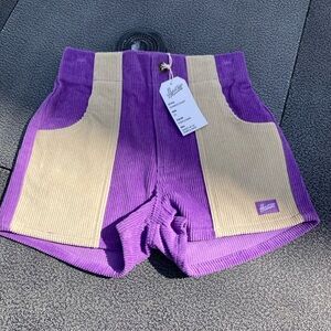 Hammies Corduroy Shorts Womens Size 24 Retro 70s Surf Skate Purple Sand NWT